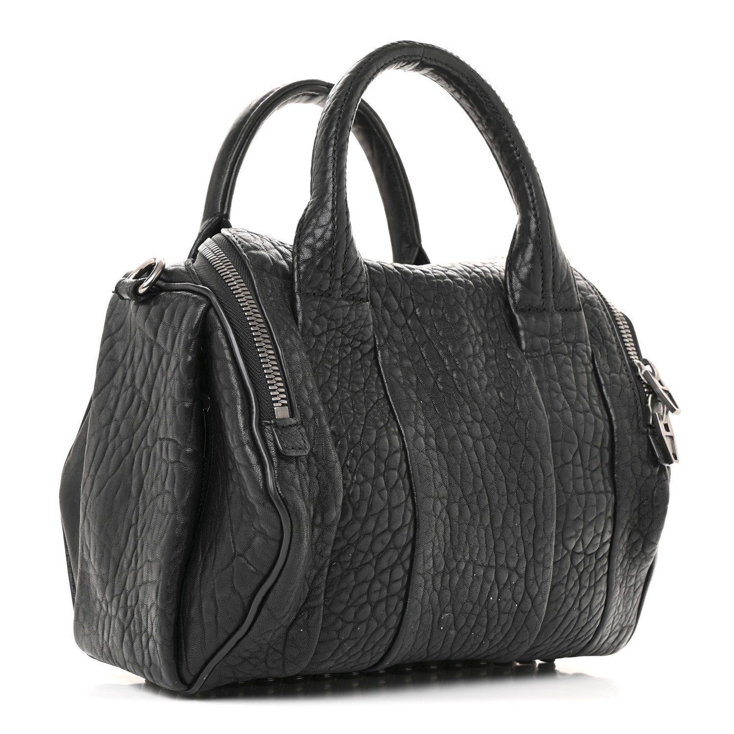 Alexander Wang Pebbled Lambskin Rocco Black Silver Hardware