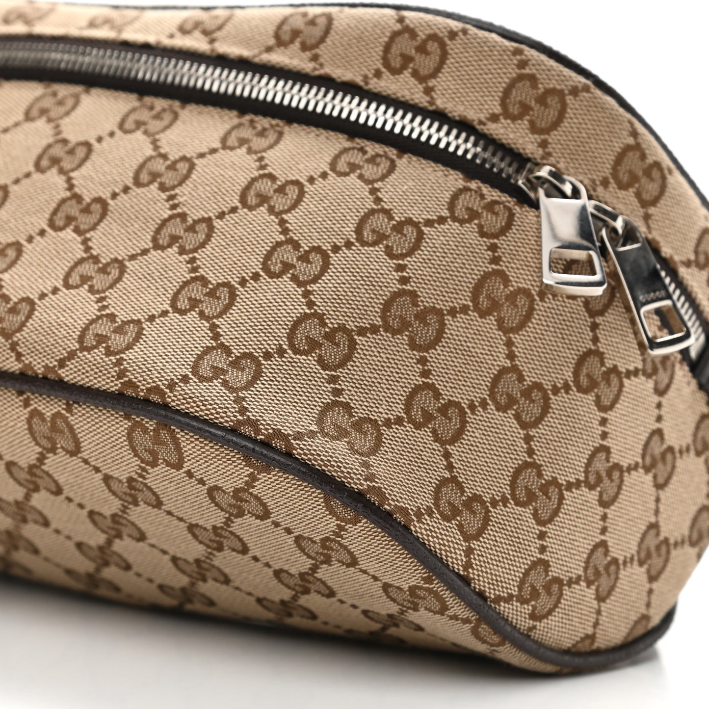 Monogram Dollar Calfskin Waist Pouch Beige Ebony Testa di Moro Marrone Scuro