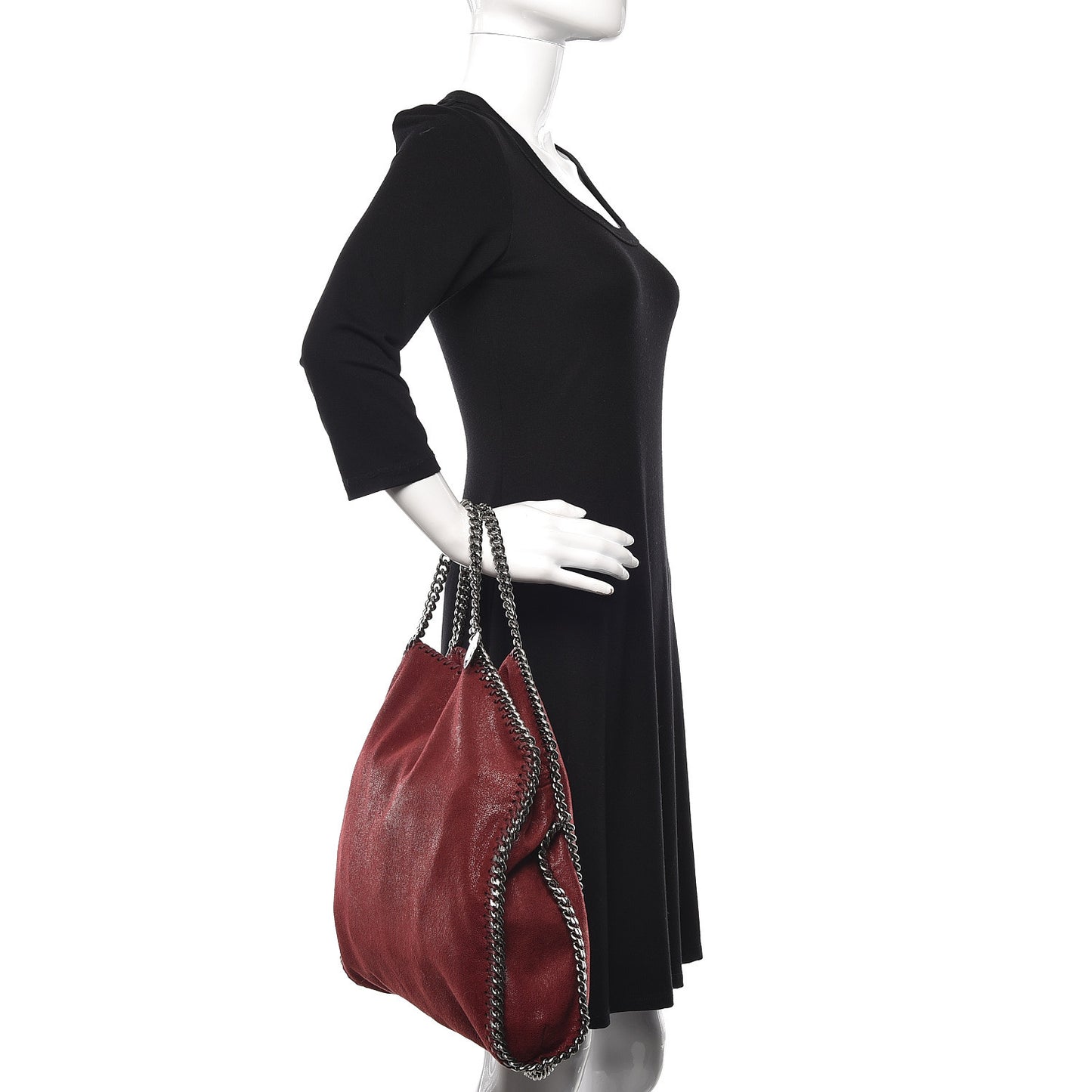 Shaggy Deer Falabella Fold Over Tote Plum