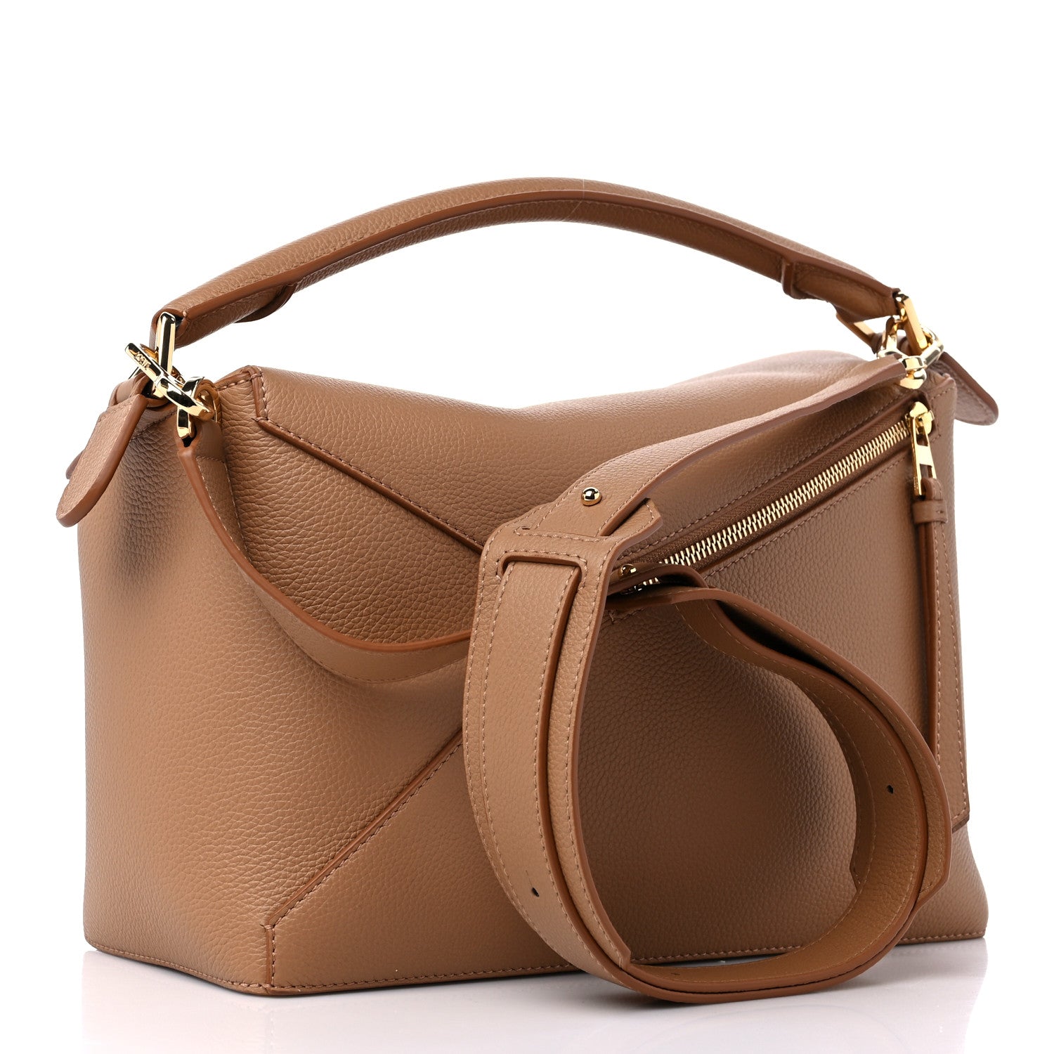 Loewe Calfskin Medium Puzzle Edge Bag Toffee 1301932 – FASHIONPHILE