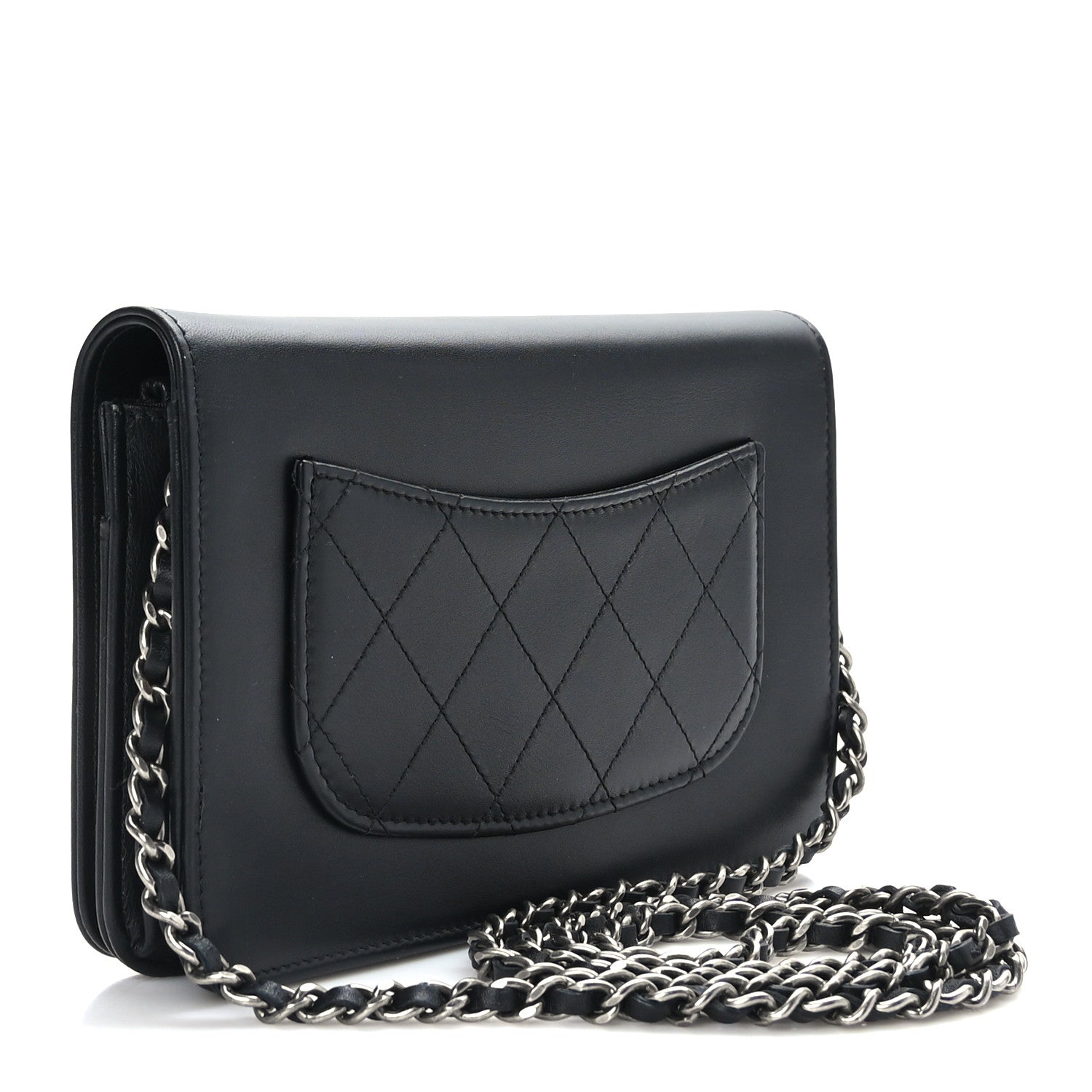 Chanel Calfskin Chain 20s Signe Wallet on Chain WOC Black 3 of 11