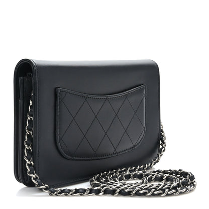 Chanel Calfskin Chain 20s Signe Wallet on Chain WOC Black 3 of 11