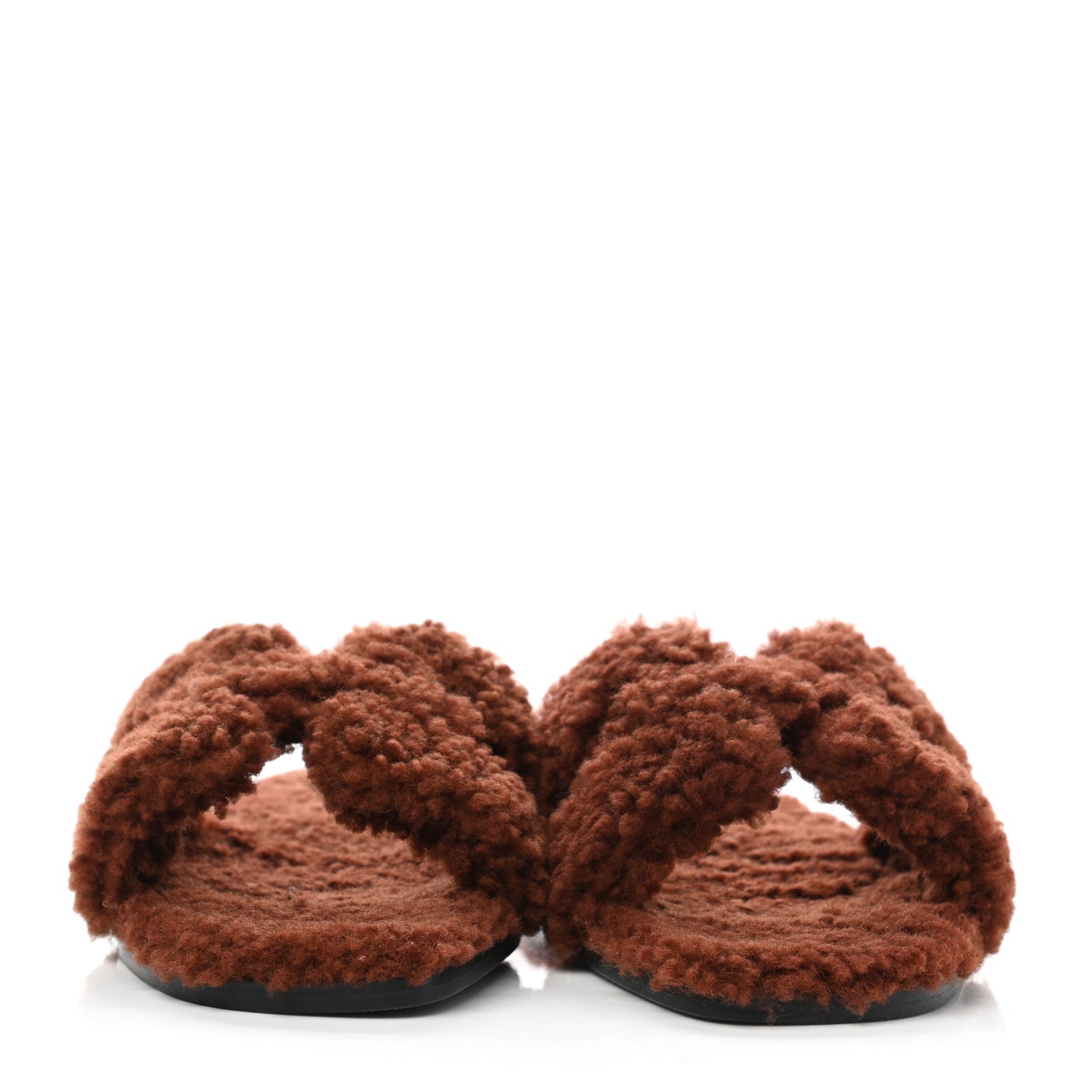 Hermes Woolskin Oran Sandals 38 Cognac 2 of 9