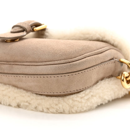 Christian Dior Suede Shearling Small Bobby Flap Beige 9 of 11