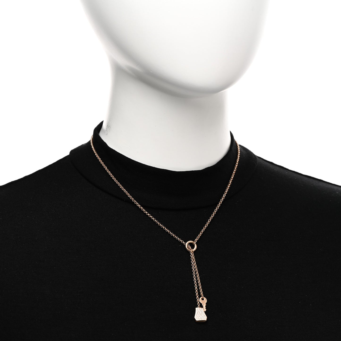 18K Rose Gold Diamond PM Kelly Clochette Necklace