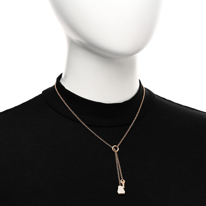 Hermes 18K Rose Gold Diamond PM Kelly Clochette Necklace 2 of 4