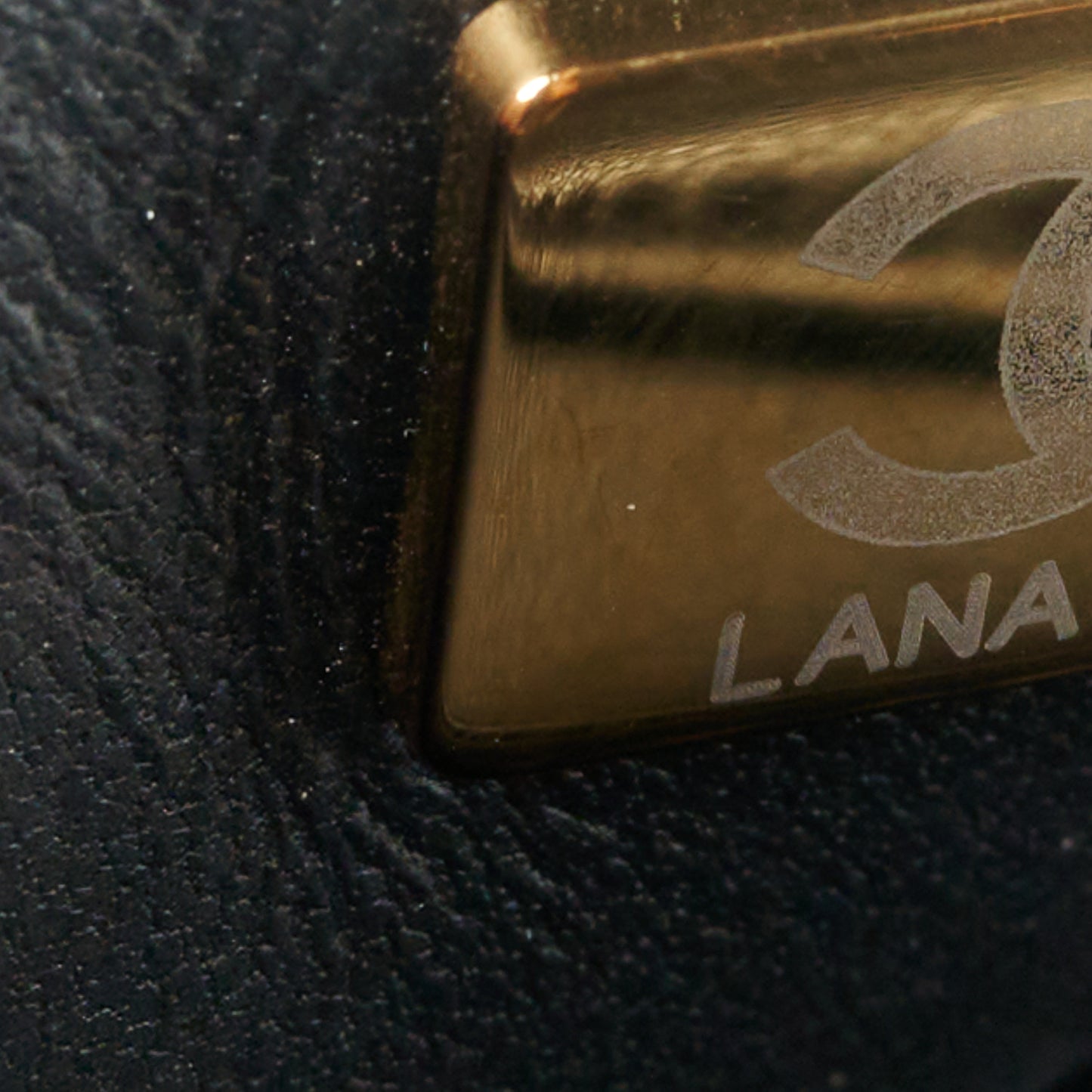 Shiny Lambskin Quilted Pearl Twist Mini Square Flap Black