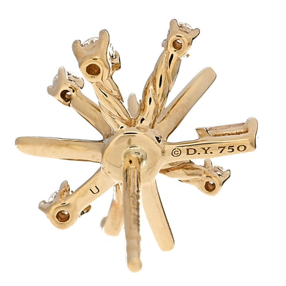 David Yurman 18K Yellow Gold Diamond Petite Supernova Stud Earrings 4 of 5