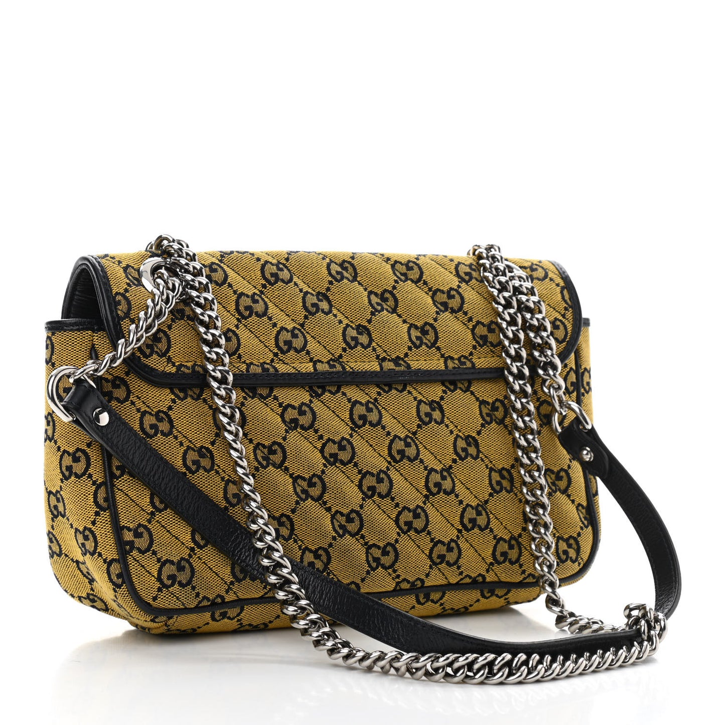 Monogram Multicolor Matelasse Diagonal Small GG Marmont Shoulder Bag Yellow Blue