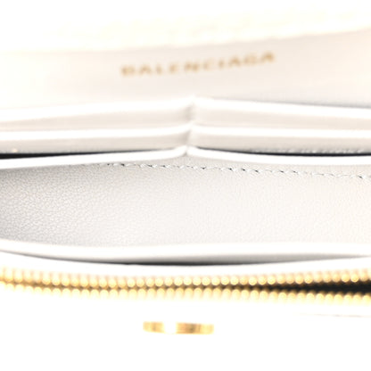 Balenciaga Shiny Calfskin Crocodile Embossed Hourglass Chain Bag White 5 of 9