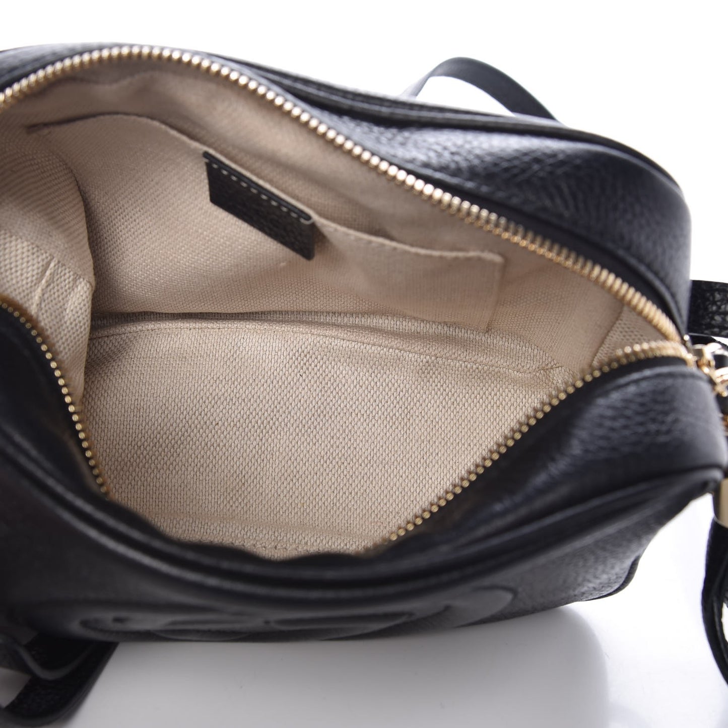 Pebbled Calfskin Small Soho Disco Bag Black