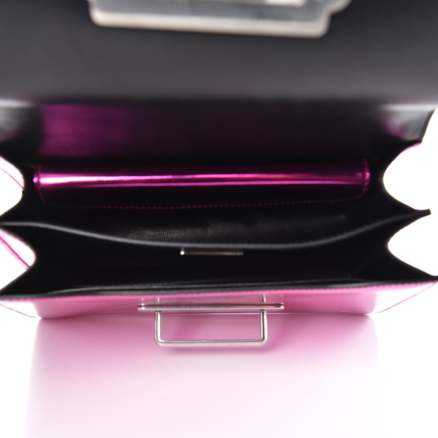Prada Metallic Vitello Saffiano Cahier Bag Fuxia Black 5 of 10