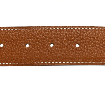 Hermes Box Togo 32mm Guilloche H Belt 105 Black Gold 8 of 8