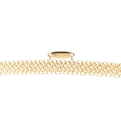 Tiffany 18K Yellow Gold Elsa Peretti Tiger Eye Touchstone Mesh Necklace 4 of 5