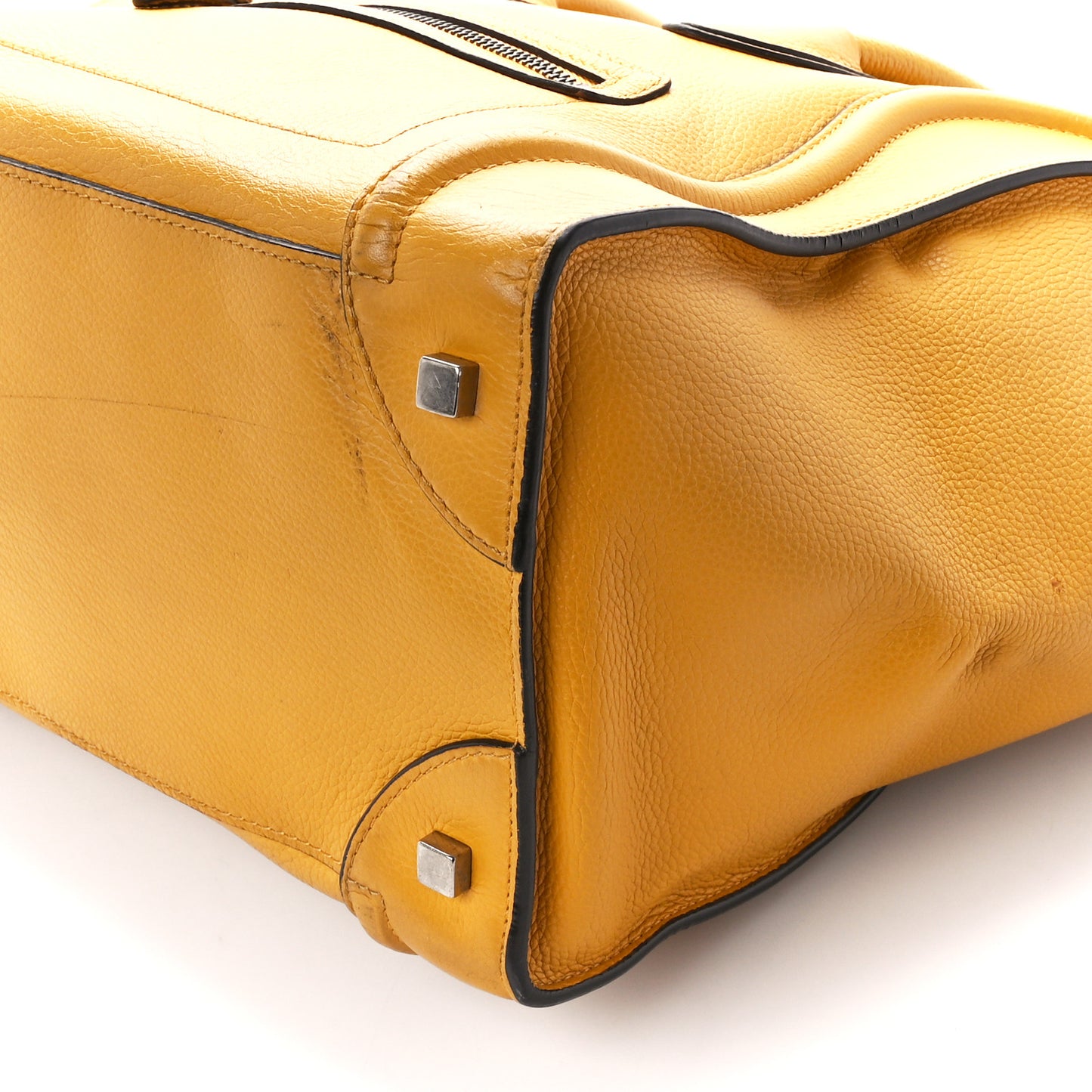 Drummed Calfskin Mini Luggage Ocre