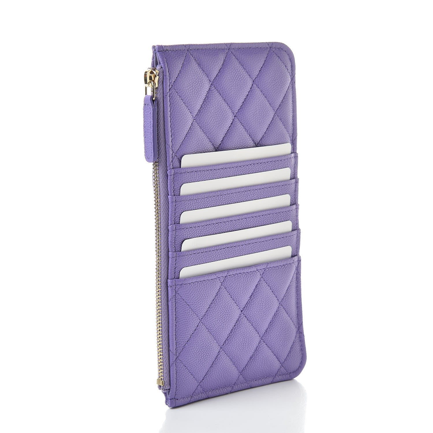 Chanel Caviar Quilted Classic Flat Wallet Pouch Purple 3 of 8