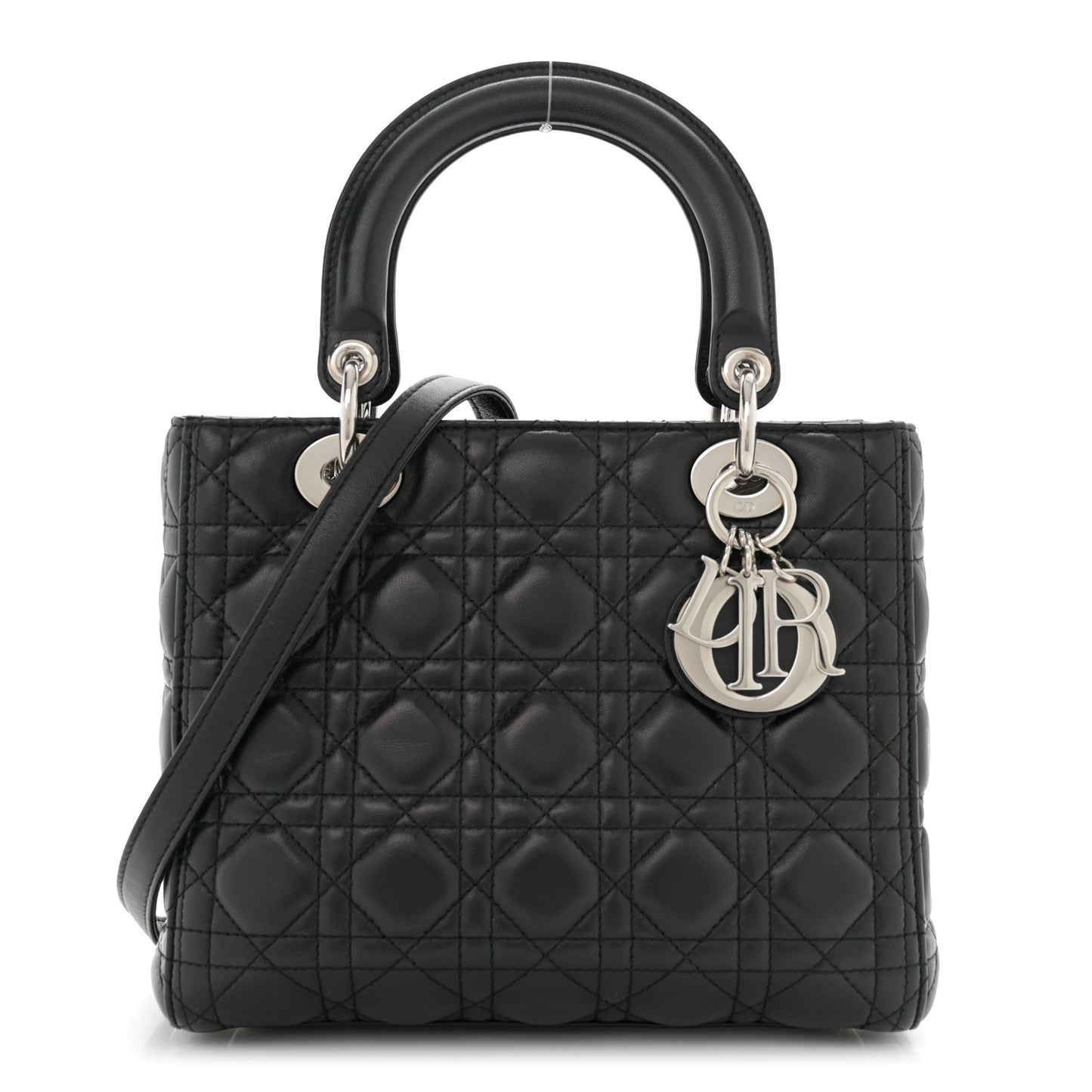 Lambskin Cannage Medium Lady Dior Black