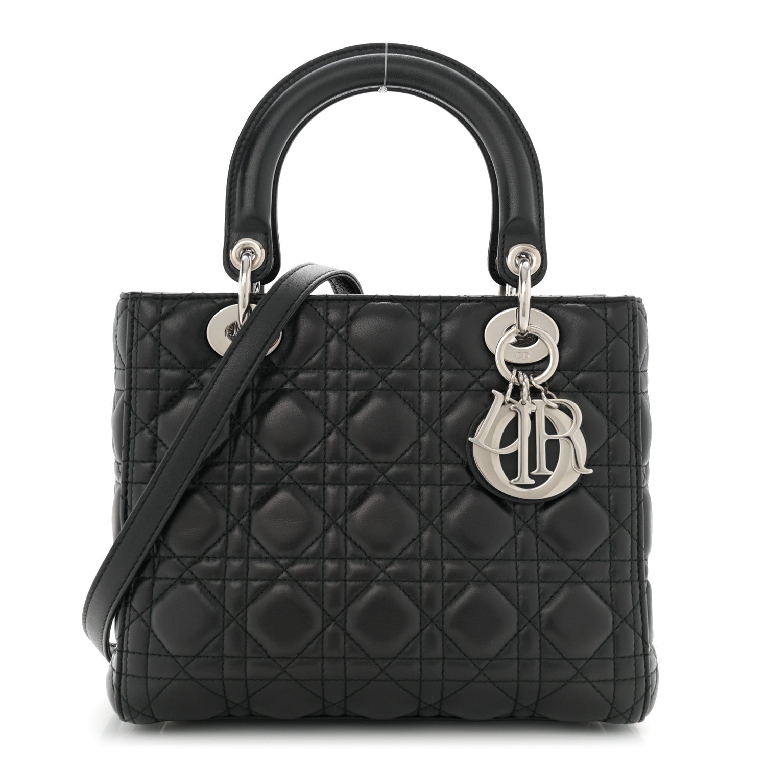 Christian Dior Lambskin Cannage Medium Lady Dior Black 1 of 10