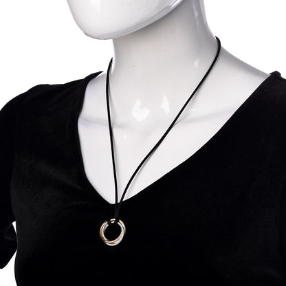 Cartier 18K Pink Yellow White Gold Diamond Trinity Cord Necklace 2 of 7