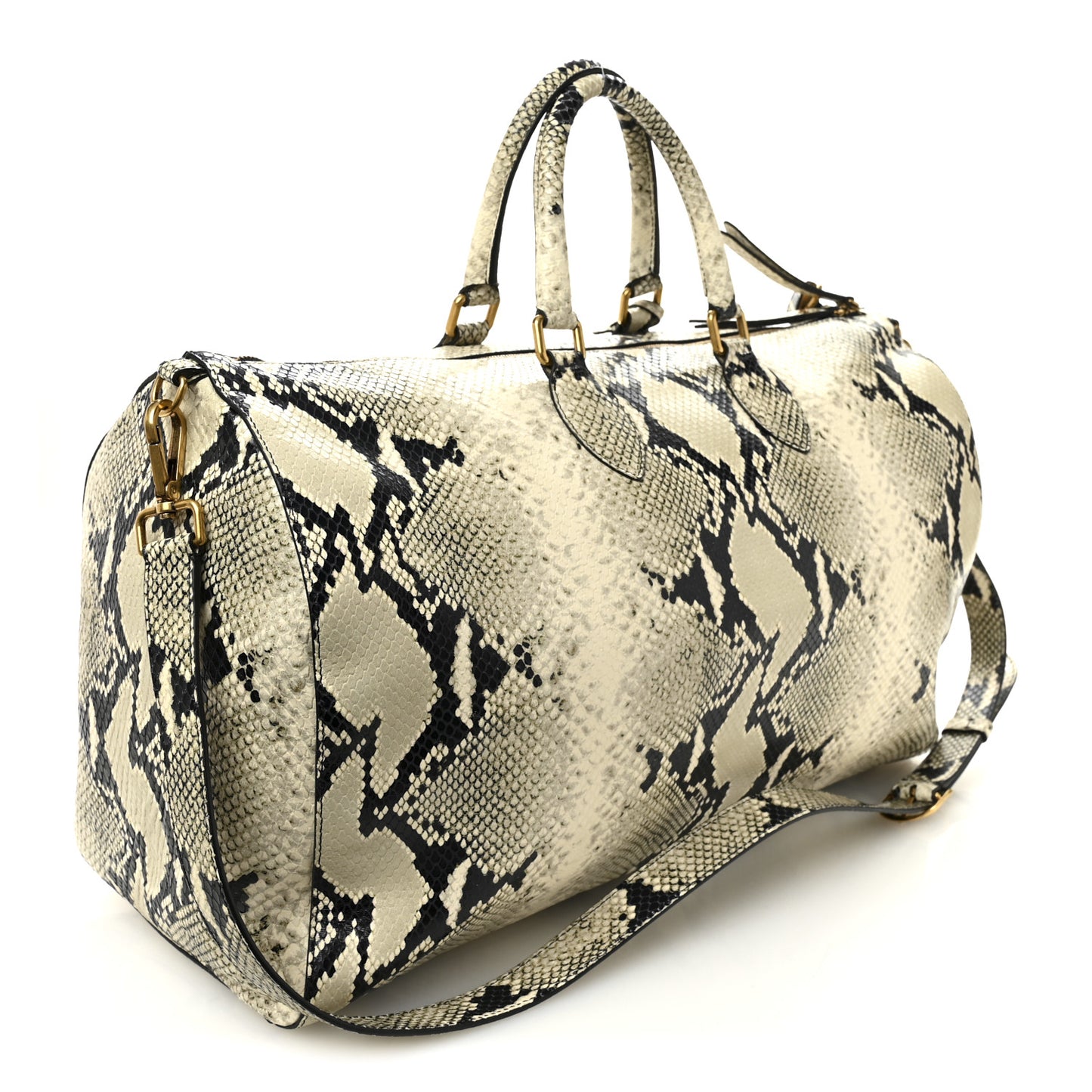 Calfskin Python Embossed Pierre Weekend Bag Natural