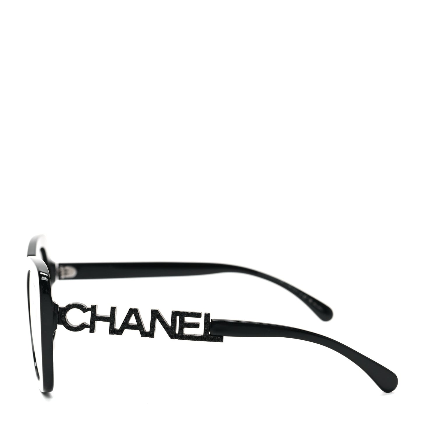 Acetate Strass Polarized Square Sunglasses 5422-B-A Black