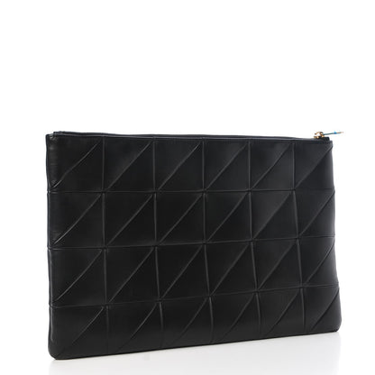 Saint Laurent Lambskin Patchwork Monogram Jamie Document Holder Black 3 of 7