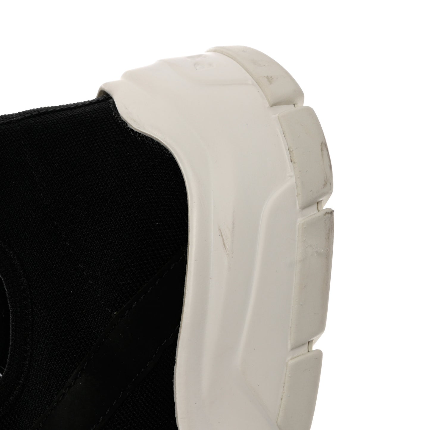 Knit Fabric Logo Sneakers 41.5 Black White
