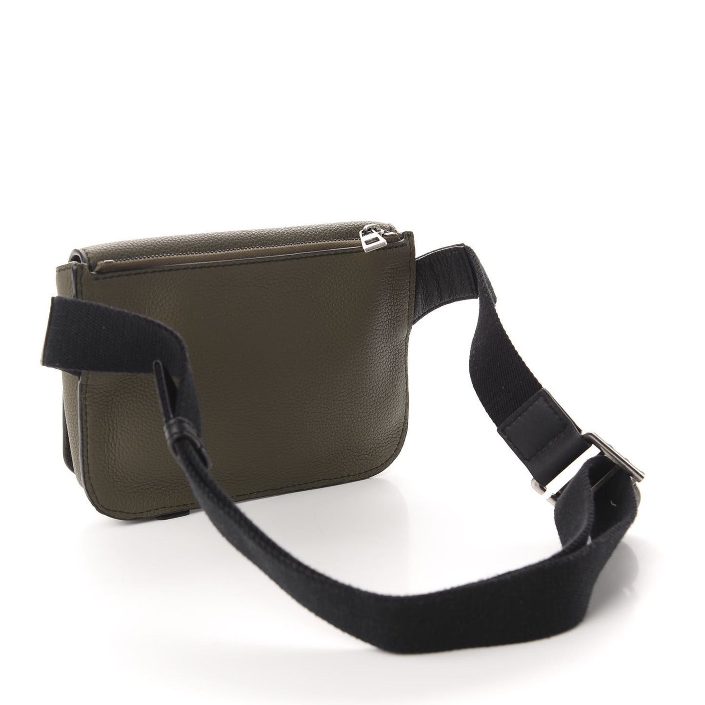 Grained Calfskin Military Bumbag Khaki Green Black