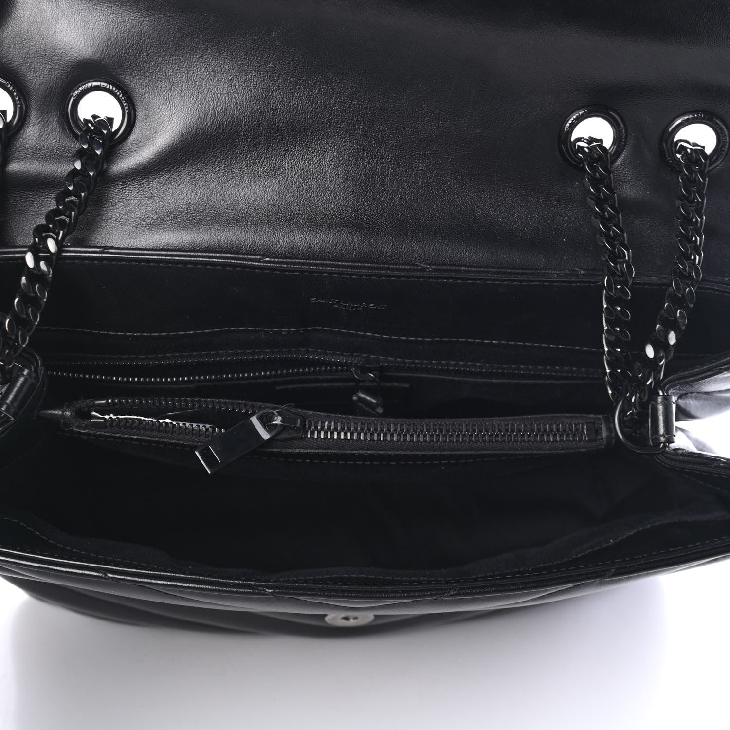 Saint Laurent Calfskin Y Quilted Monogram Medium Loulou Chain Satchel Black 4 of 4