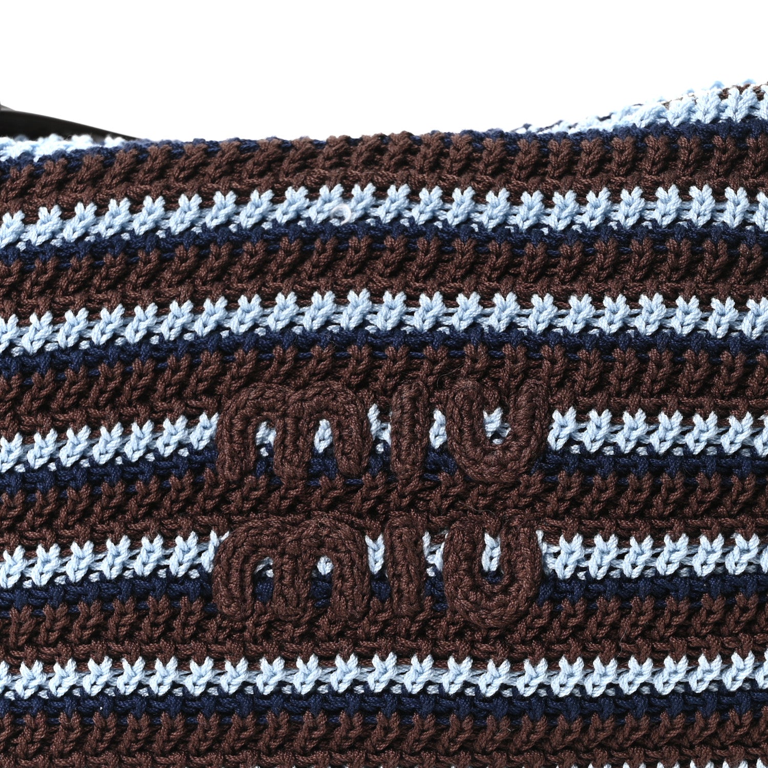 Miu Miu Fabric Crochet Mini Spirit Bag Cacao Celeste 7 of 9
