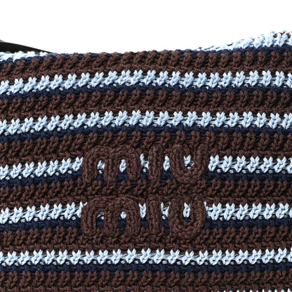Miu Miu Fabric Crochet Mini Spirit Bag Cacao Celeste 7 of 9