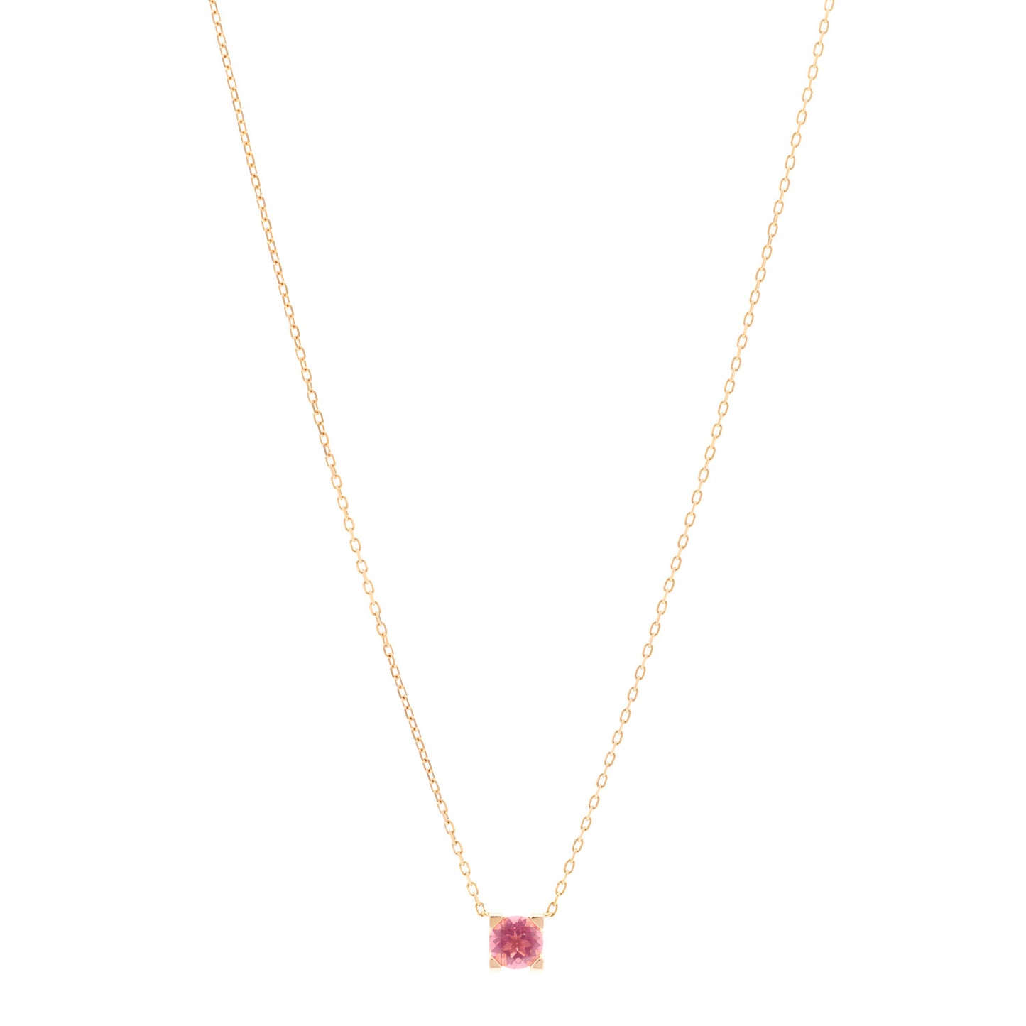 18K Pink Gold Pink Tourmaline C De Cartier Pendant Necklace
