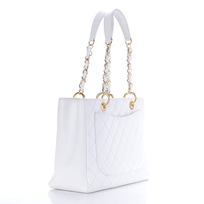 Chanel Caviar Quilted Grand Shopping Tote GST White 3 of 16