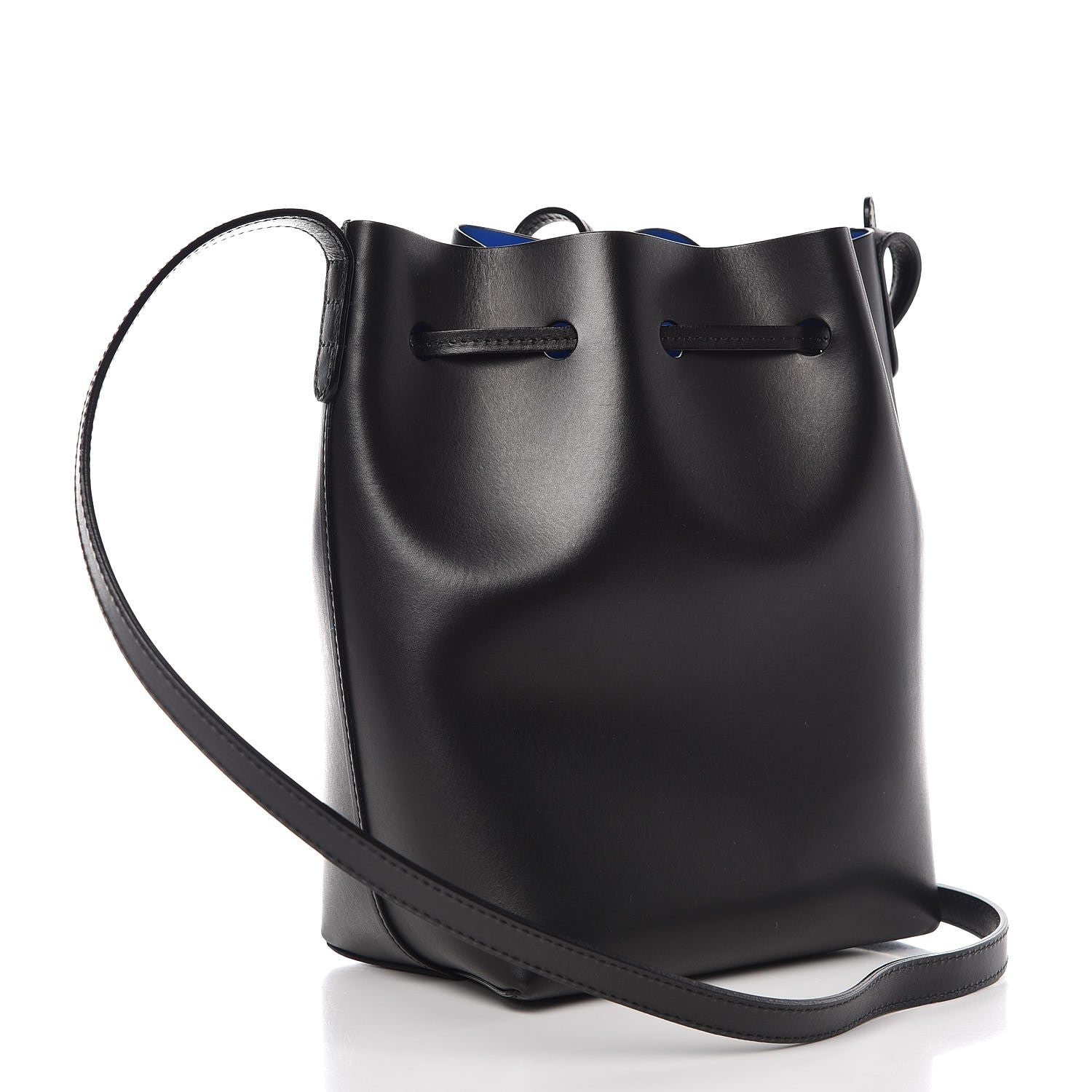 Mansur Gavriel Calfskin Mini Bucket Bag Black Royal 3 of 9