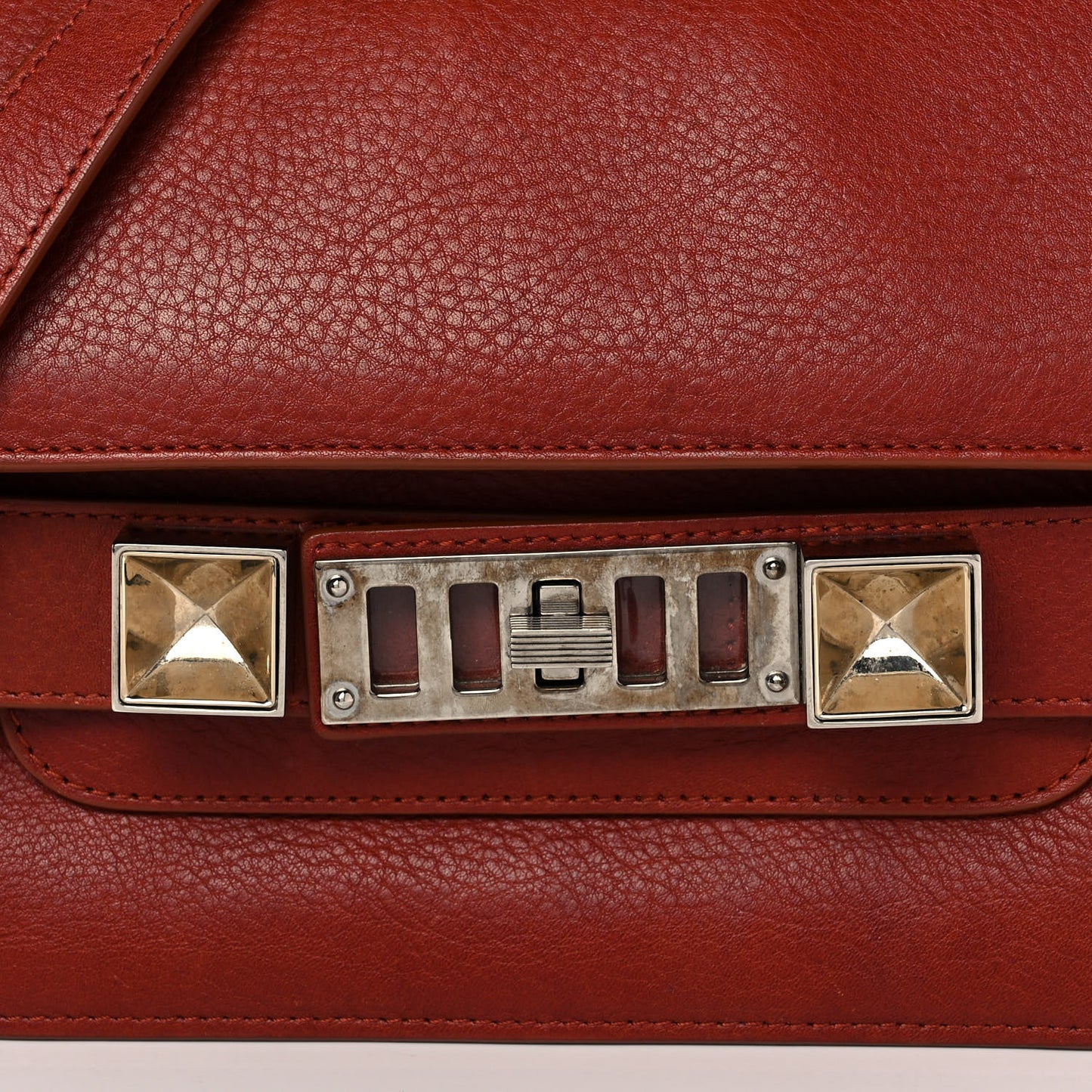 Calfskin Mini PS11 Classic Shoulder Bag Saddle