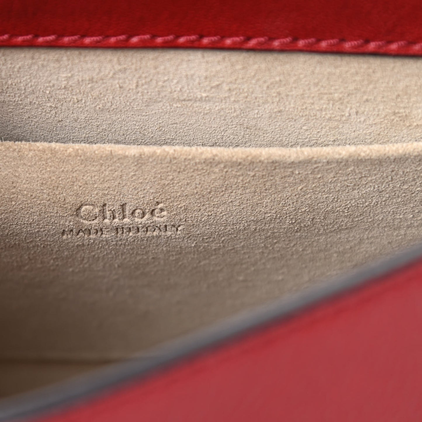 Calfskin Suede Small Nile Bracelet Bag Intense Red