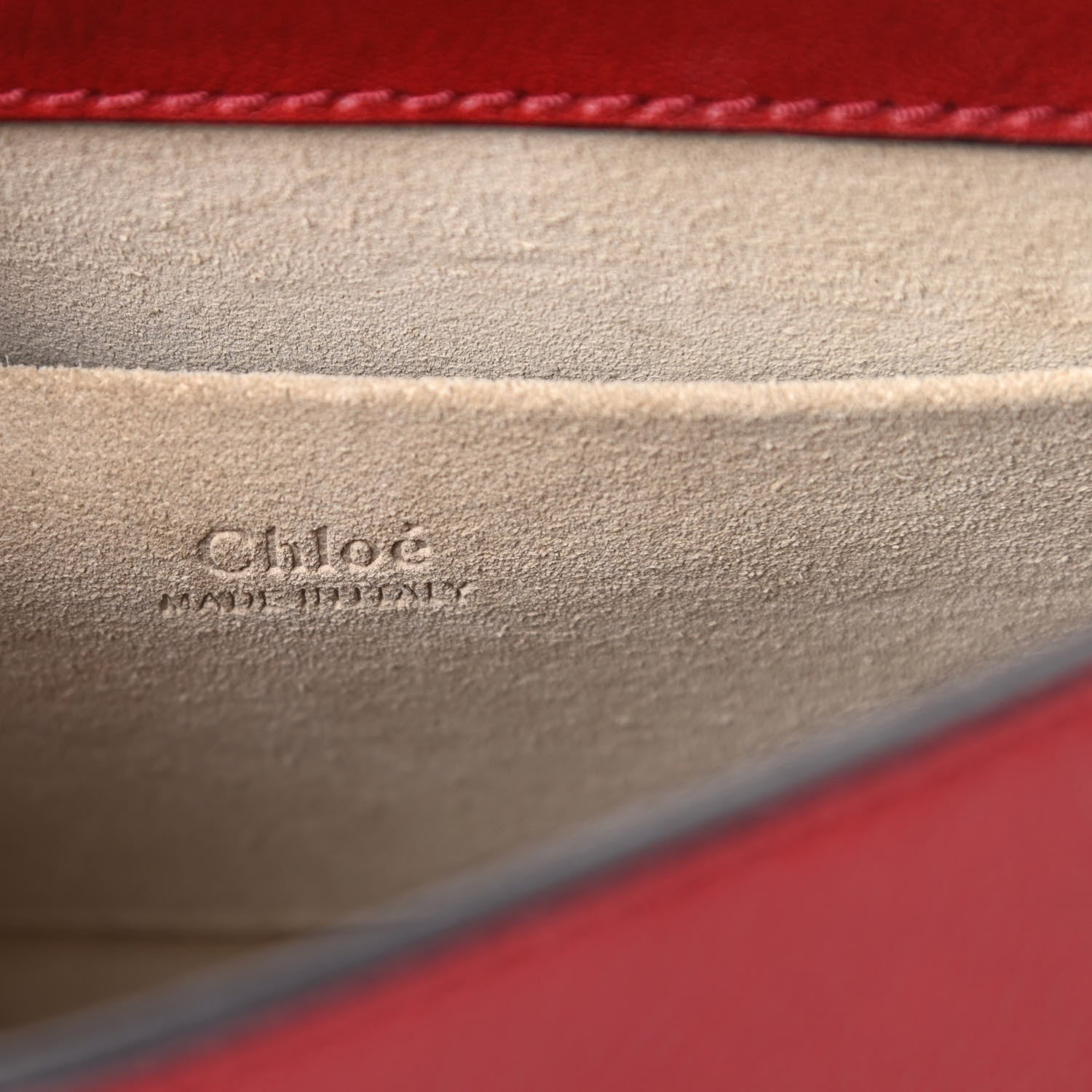 Chloe Calfskin Suede Small Nile Bracelet Bag Intense Red 6 of 13