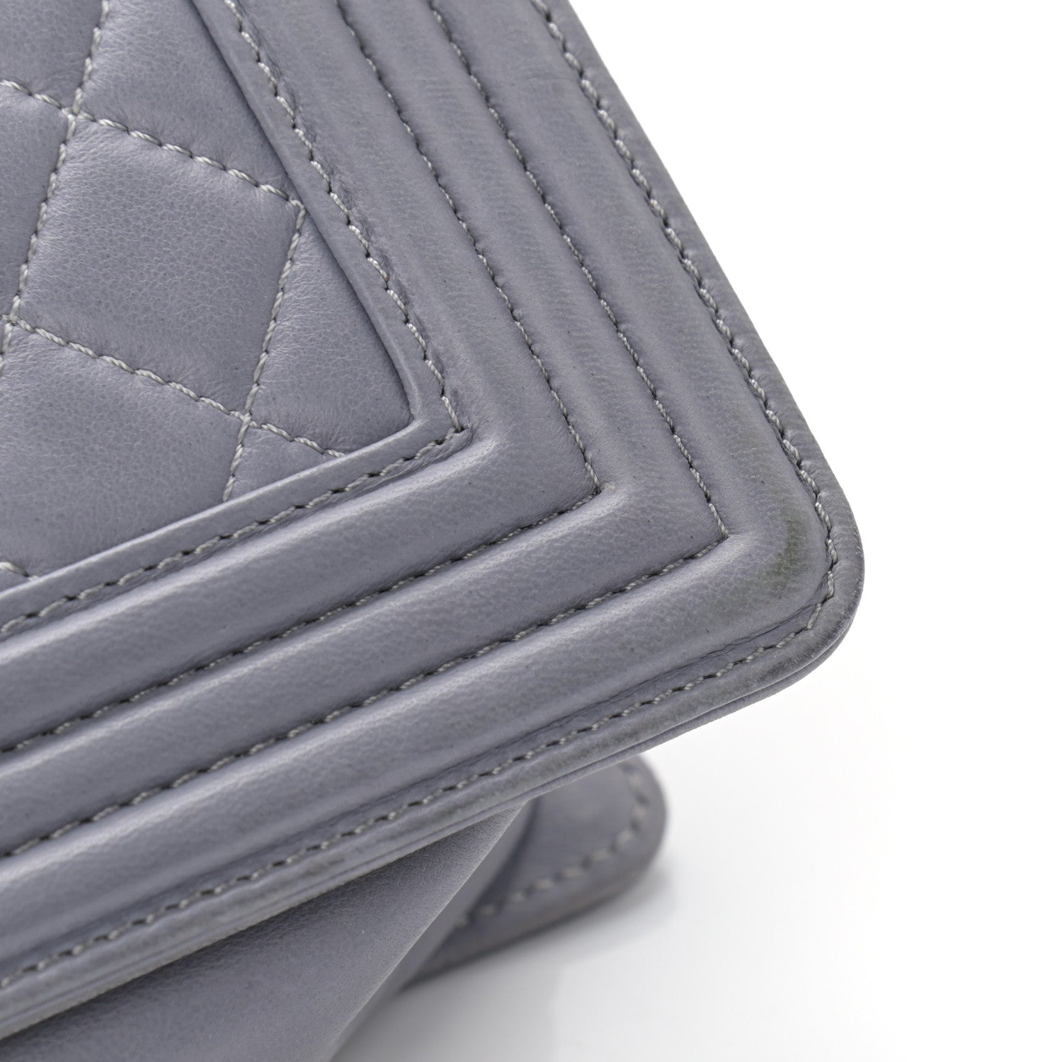 Chanel Lambskin Quilted Large Boy Flap Grey 10 of 15