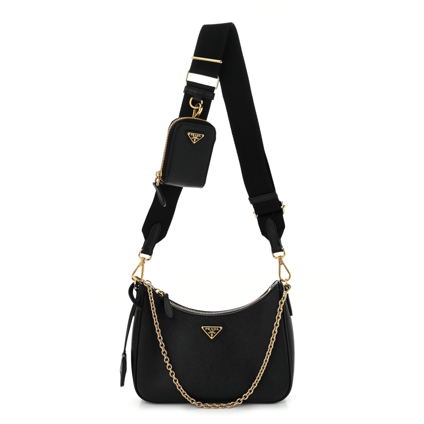 Saffiano Lux Re-Edition 2005 Shoulder Bag Black