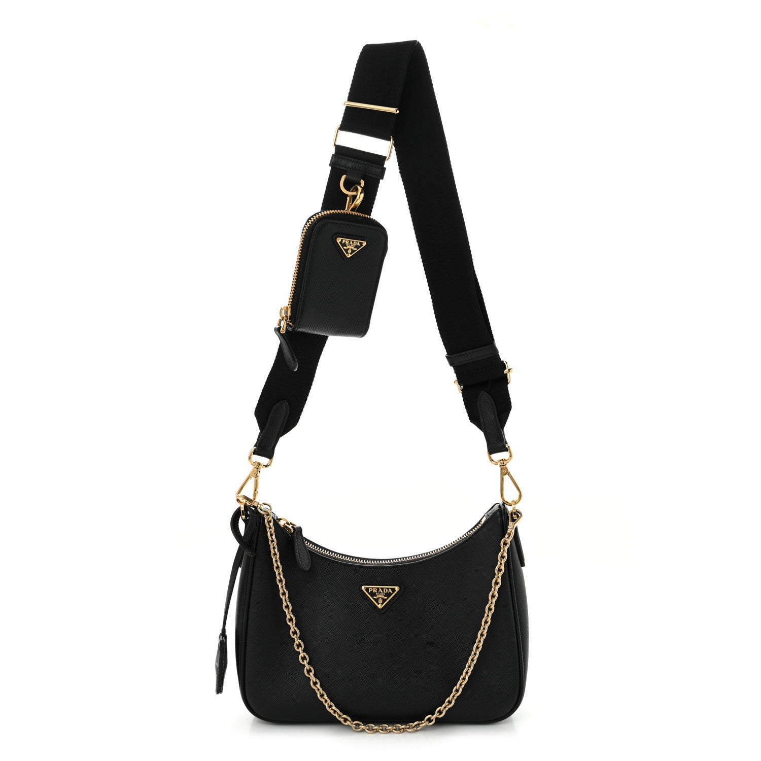 Prada Saffiano Lux Re-Edition 2005 Shoulder Bag Black 1 of 11