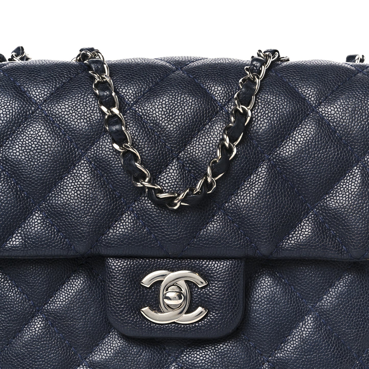 Caviar Quilted Medium Urban Companion Flap Navy
