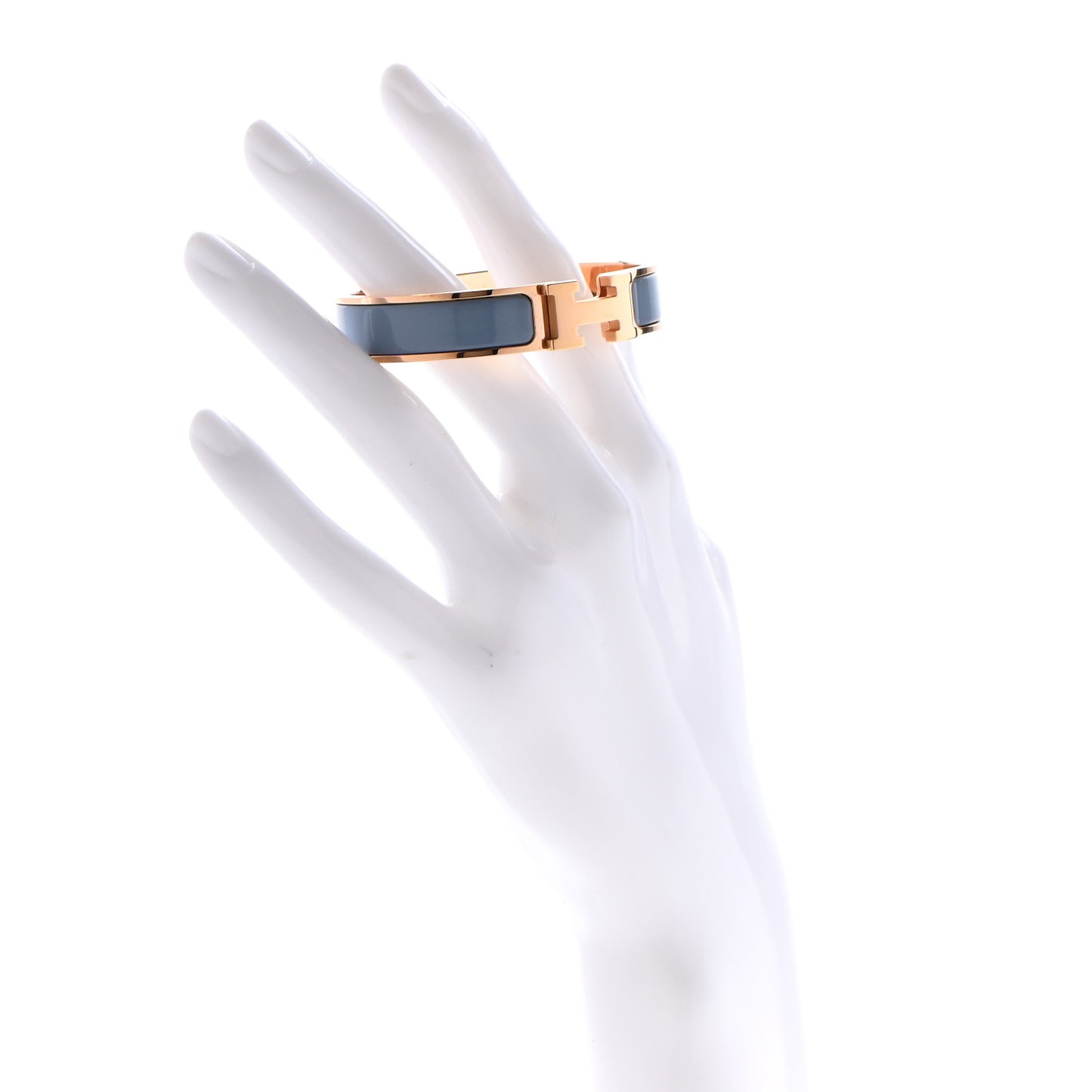 Narrow Enamel Clic Clac H Bracelet PM Aigue Marine