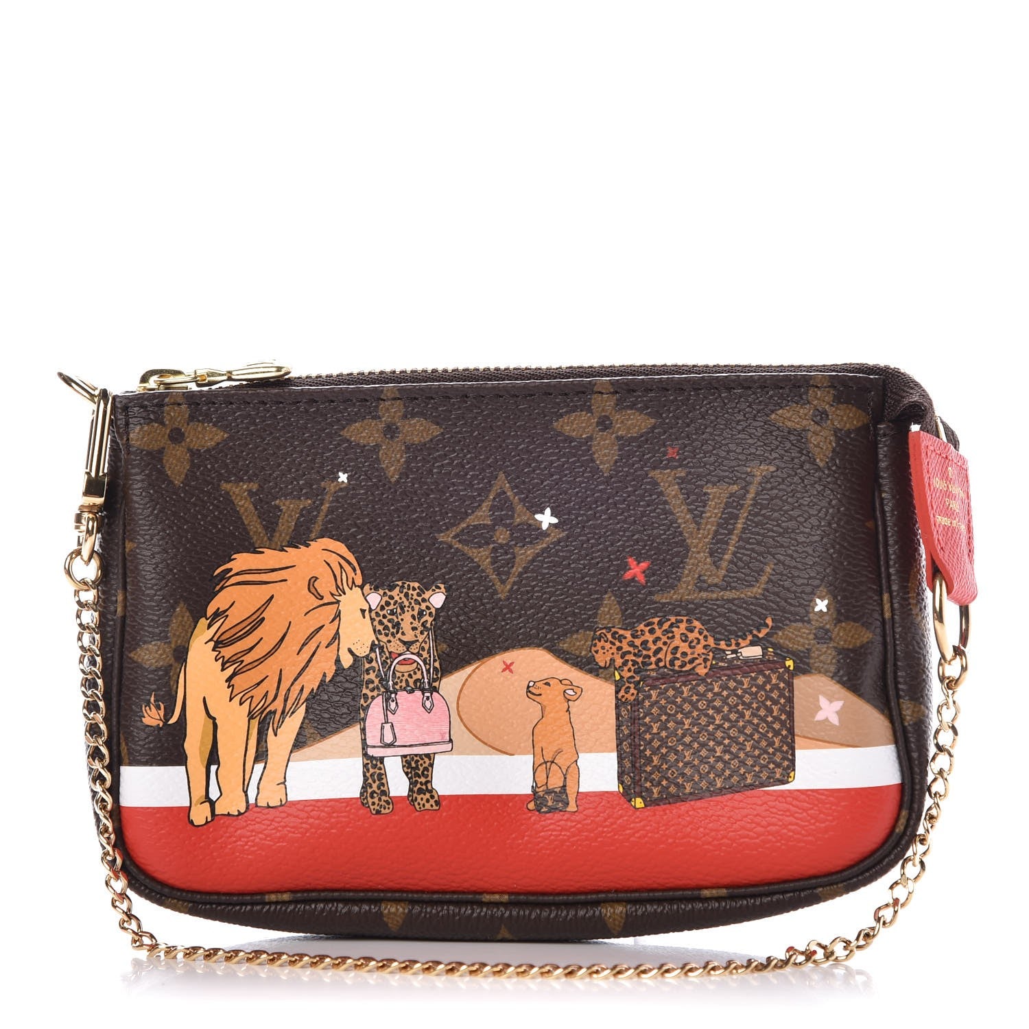 Louis Vuitton Monogram 2018 Christmas Animation Mini Cats Pochette Accessories 1 of 8