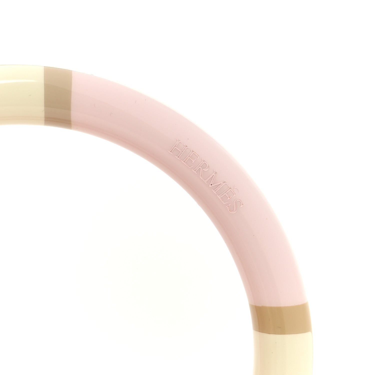 Hermes Lacquered Wood H Equipe PM Bangle Bracelet T1 Faubourg Pastel 4 of 4