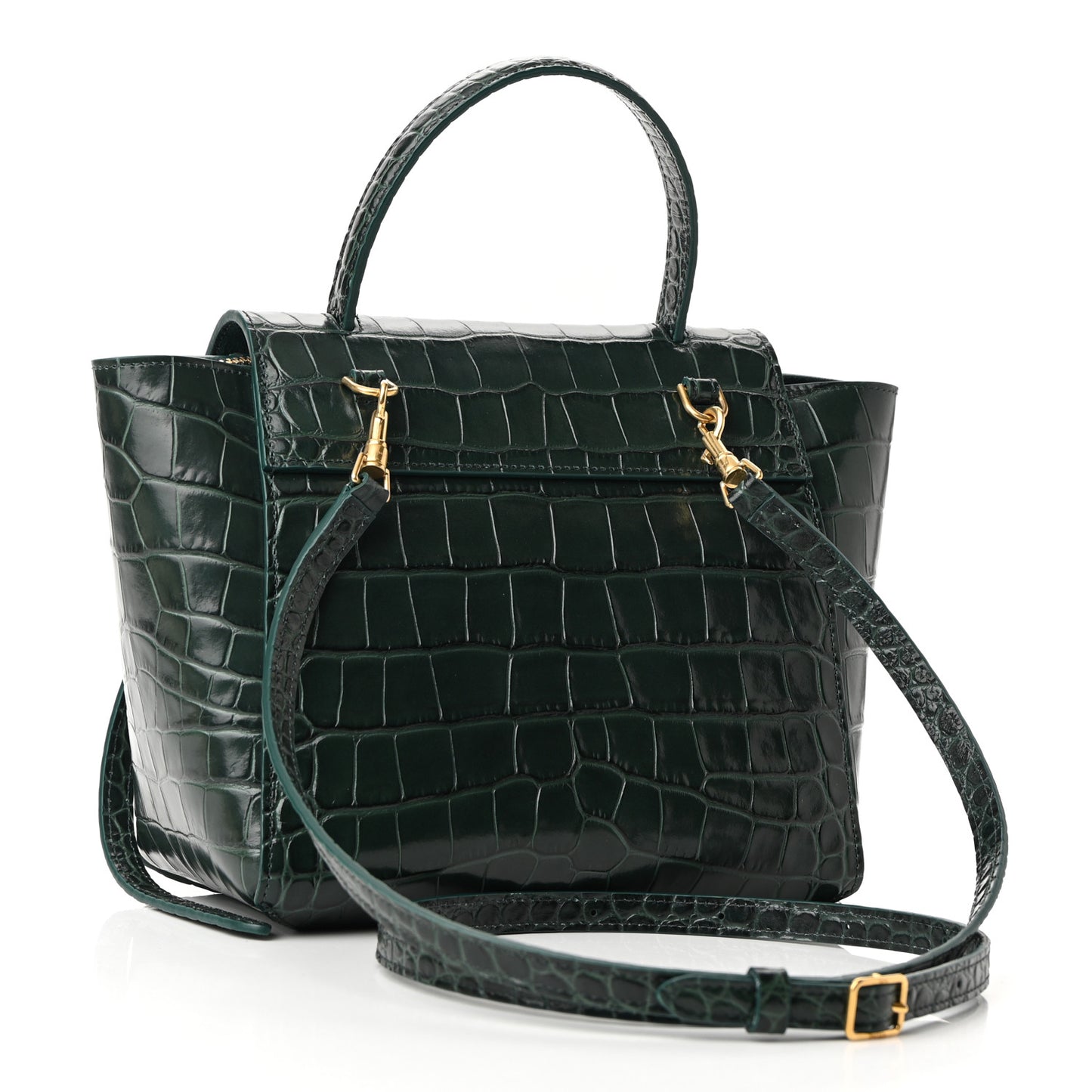Calfskin Crocodile Embossed Nano Belt Bag Amazone