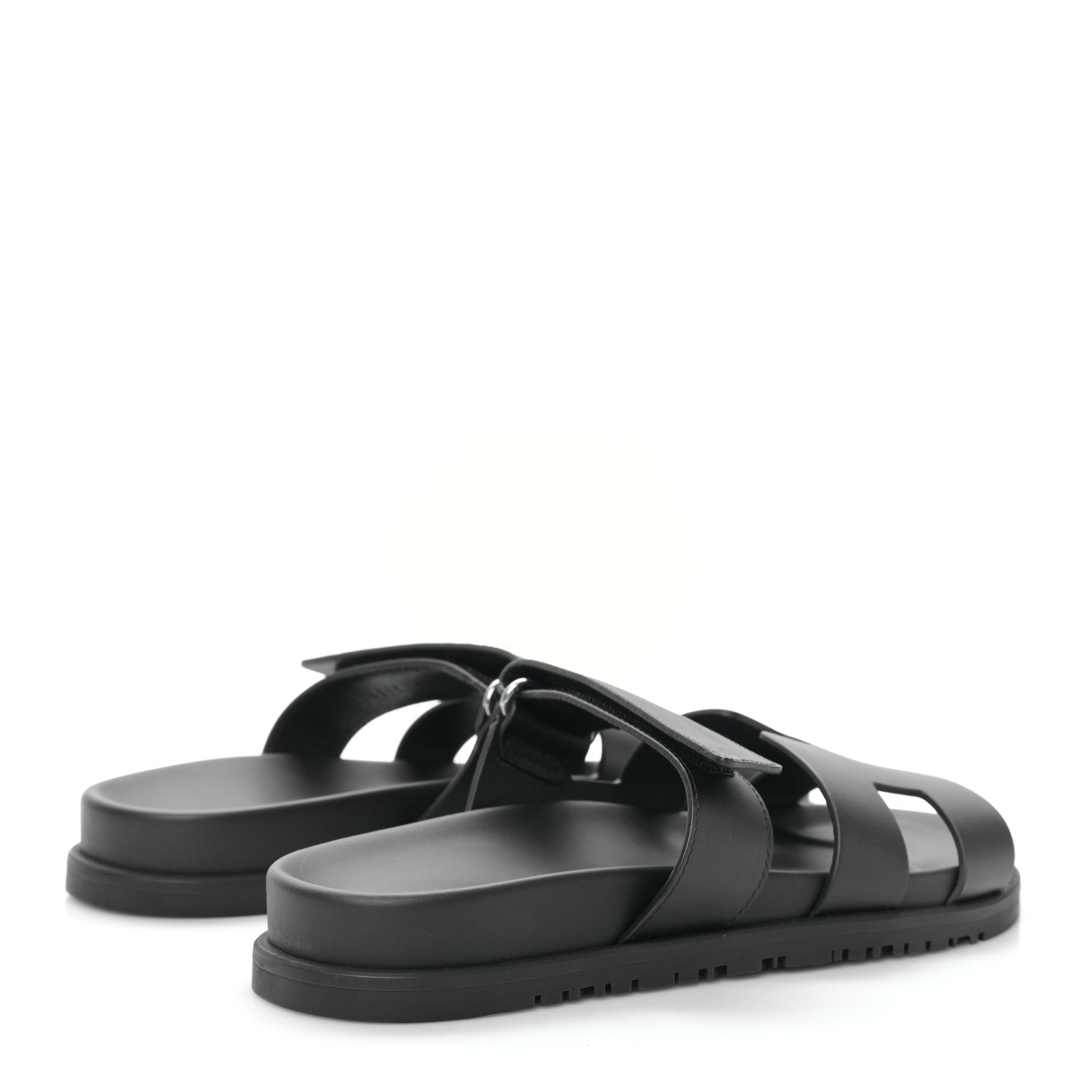 Hermes Calfskin Womens Chypre Sandals 38 Black 4 of 8