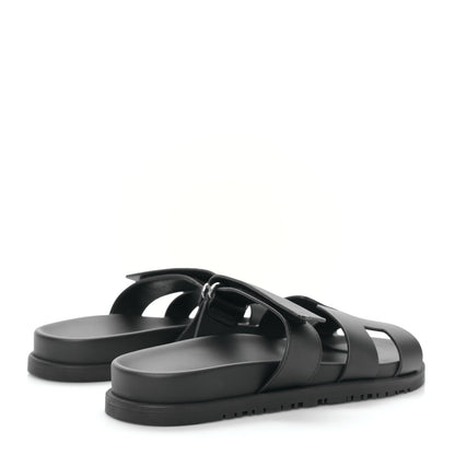 Hermes Calfskin Womens Chypre Sandals 38 Black 4 of 8