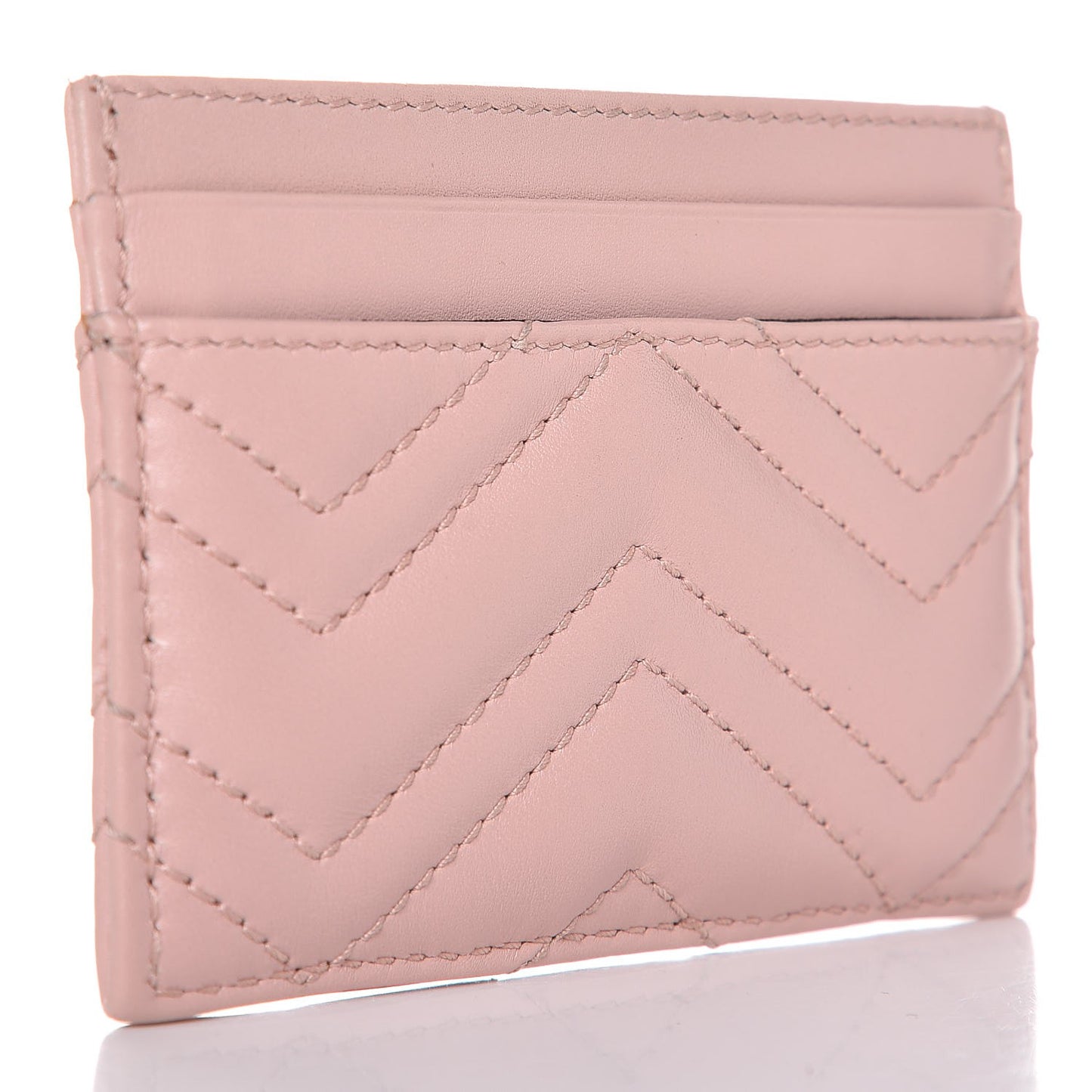Calfskin Matelasse GG Marmont Card Holder Perfect Pink