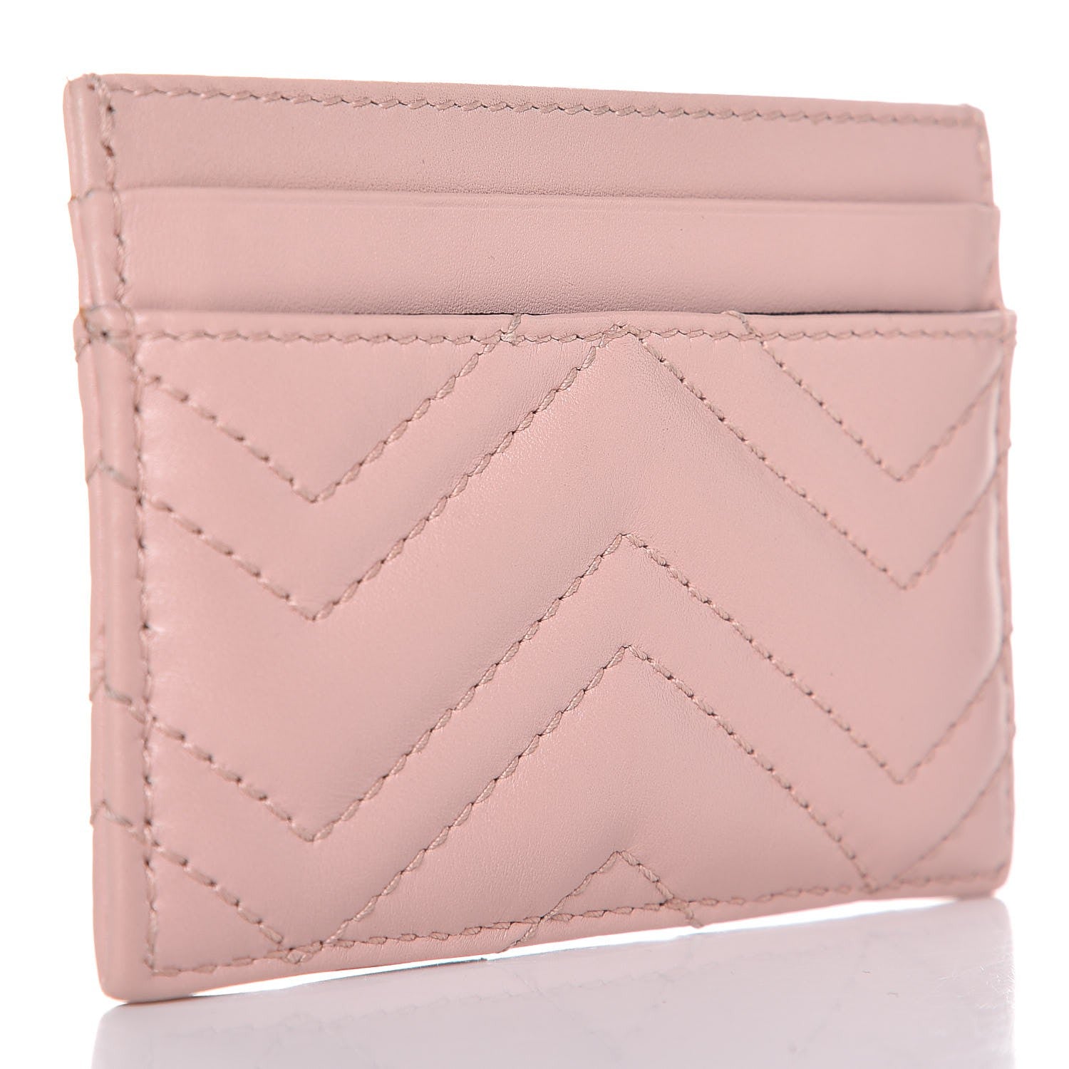 Gucci Calfskin Matelasse GG Marmont Card Holder Perfect Pink 3 of 7