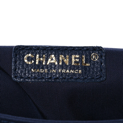 Chanel Metallized Calfskin Quilted XXL Travel Flap Bag Navy 8 of 13